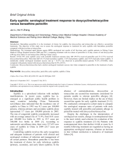 Brief Original Article Early syphilis