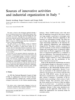 Sources of innovative activities and industrial organization in Italy *