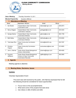 CLEAN COMMUNITY COMMISSION 1. Attendance at Meeting 2