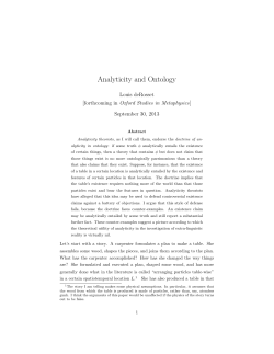 Analyticity and Ontology