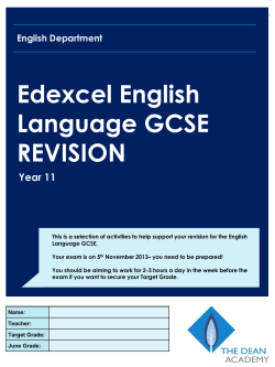 Edexcel English Language GCSE REVISION