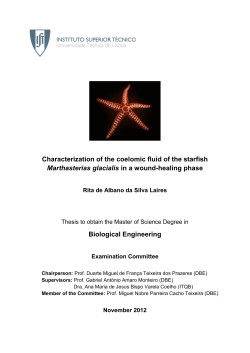 Characterization of the coelomic fluid of the starfish Marthasterias