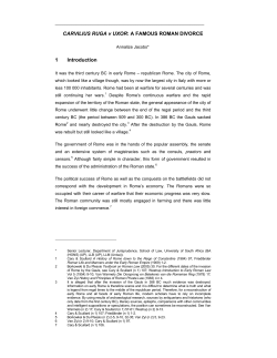 CARVILIUS RUGA v UXOR: A FAMOUS ROMAN DIVORCE 1