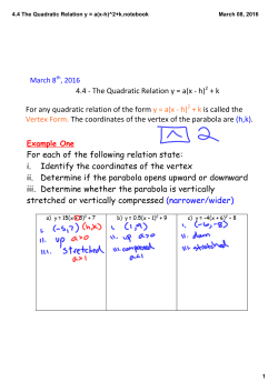 4.4 The Quadratic Relation y = a(x