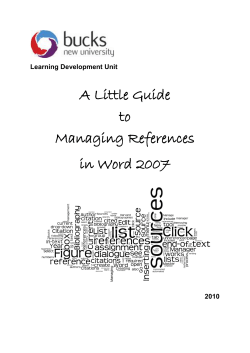 Little Guide to managing references in word