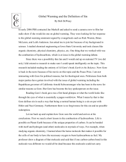 Global Warming and the Definition of Sin