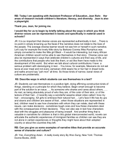 RB: Today I am speaking with Assistant Professor of Education