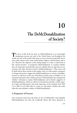 The DeMcDonaldization of Society?