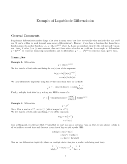 Examples of Logarithmic Differentiation