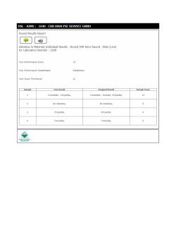 Asbestes in Materials Individual Results : Round 049 Aims Round