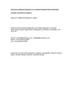 Holocene sediment dynamics in an upland temperate lake: climatic