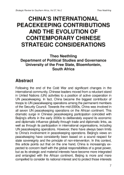 china`s international peacekeeping contributions and the evolution