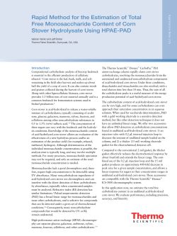 Rapid Method for the Estimation of Total Free Monosaccharide
