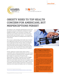 Obesity Rises to Top Health Concern for Americans, but