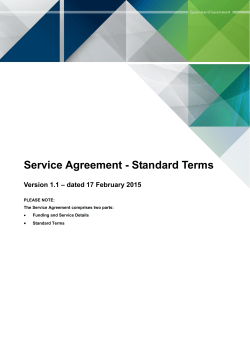 Service Agreement - Standard Terms