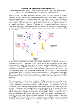 Uses of RNA aptamers in molecular biology