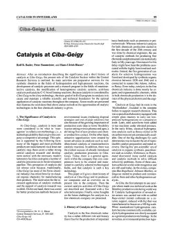 Catalysis at Ciba-Geigy