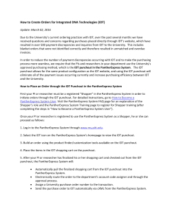 IDT - CFO - University of Pittsburgh