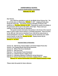 JASPER MIDDLE SCHOOL Science Fair/Invention Convention