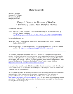 A Summary of Locke`s Four Examples on Price