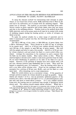 APPLICATION OF THE CHLORATE METHOD