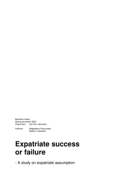 Expatriate success or failure
