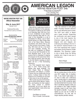 Newsletter - Wayne Newton Post 346
