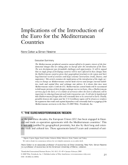 Implications of the introduction of the Euro for the Mediterranean