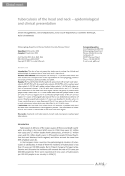 Tuberculosis of the head and neck – epidemiological and clinical