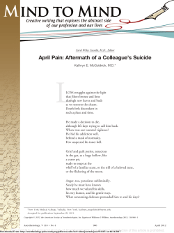 April Pain Aftermath of a Colleague`s Suicide