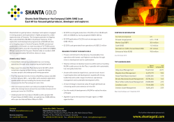 Fact sheet - Shanta Gold