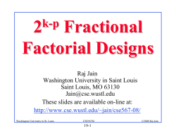 Fractional Factorial Designs - Washington University in St. Louis