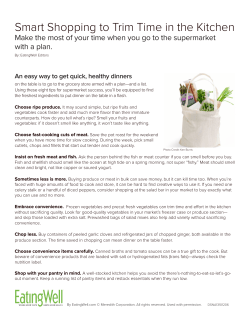 Smart Shopping to Trim Time in the Kitchen