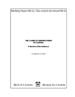 THE CAUSES OF UNEMPLOYMENT IN CANADA