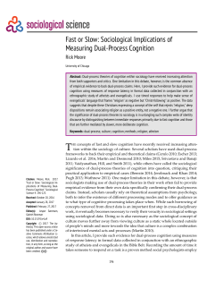 Fast or Slow: Sociological Implications of Measuring Dual