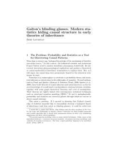 Galton`s blinding glasses. Modern sta- tistics hiding