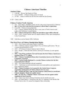 Chinese American Timeline