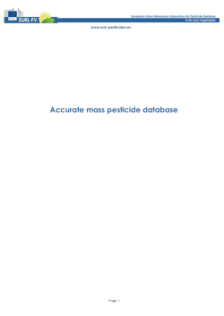 Accurate mass pesticide database - EURL