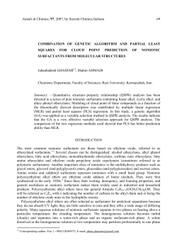 Combination of Genetic Algorithm and Partial Least Squares for