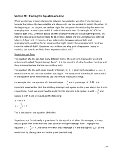 Section 7C – Finding the Equation of a Line