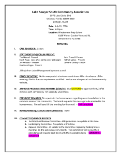 2016-7-25 Minutes Approved - Lake Sawyer South Community