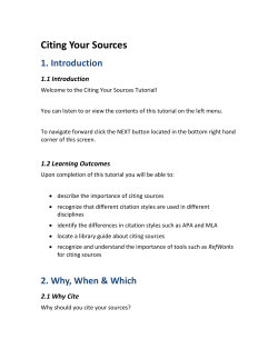 Citing Your Sources