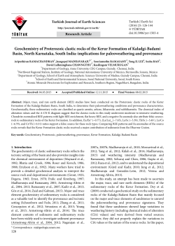 Geochemistry of Proterozoic clastic rocks of the