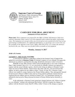 January 9, 2017 - Supreme Court of Georgia