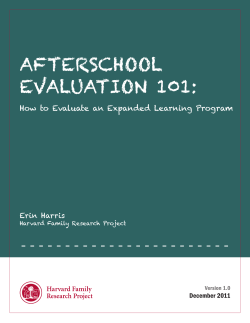 afterschool evaluation 101 - Harvard Family Research Project