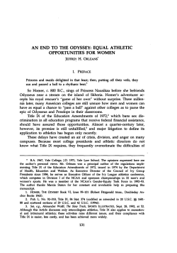 An End to the Odyssey: Equal Athletic Opportunities for Women