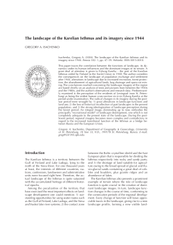 The landscape of the Karelian Isthmus and its imagery since 1944