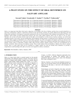 a pilot study on the effect of oral dentifrice on salivary amylase