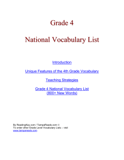 Grade 4 National Vocabulary List