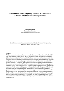 Post-industrial social policy reforms in continental Europe: what role